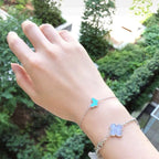 [Shinejoy]BUTTERFLY TURQUOISE BUTTERFLY BRACELET SILVER