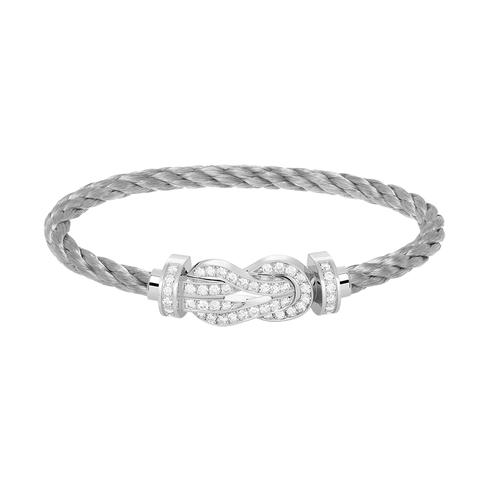[Shinejoy]CHANCE LARGE 8 FIGURE BUCKLE FULL DIAMOND BRACELET SILVER