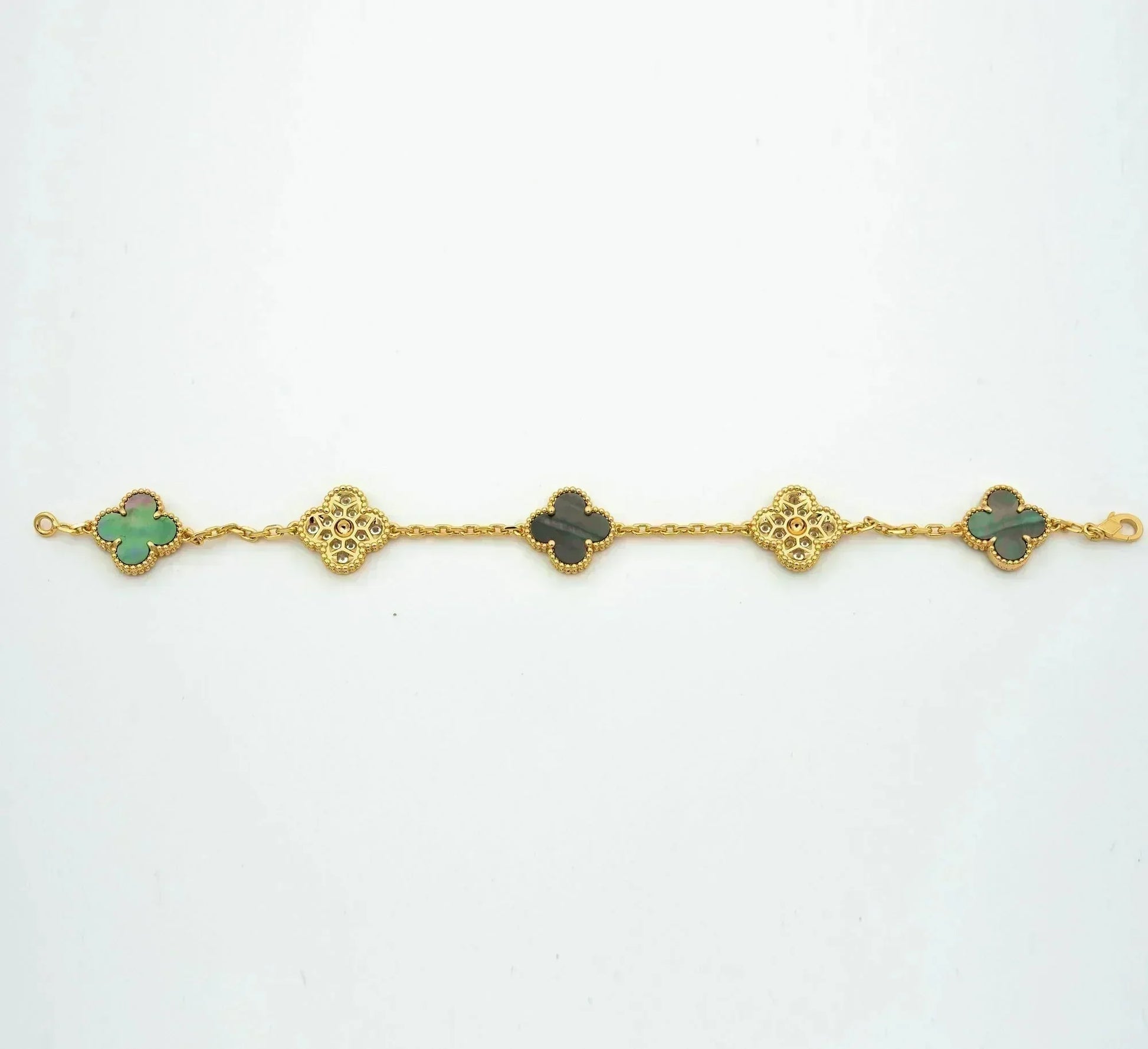 [⭐Shinejoy] CLOVER 5 MOTIF GRAY MOP BRACELET COLLECTION