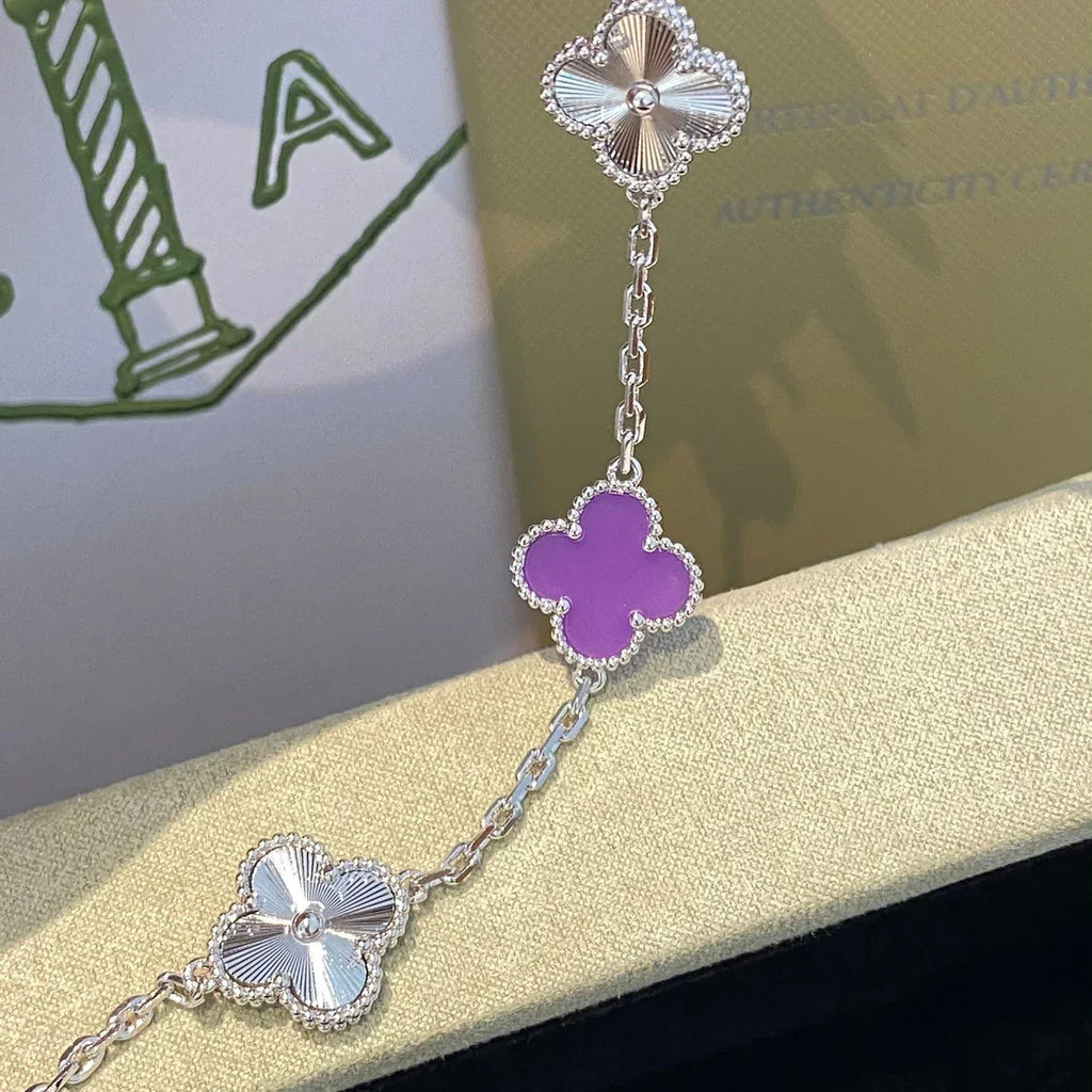 [⭐Shinejoy] COLLECTION DE BRACELETS CLOVER 5 MOTIF VIOLET