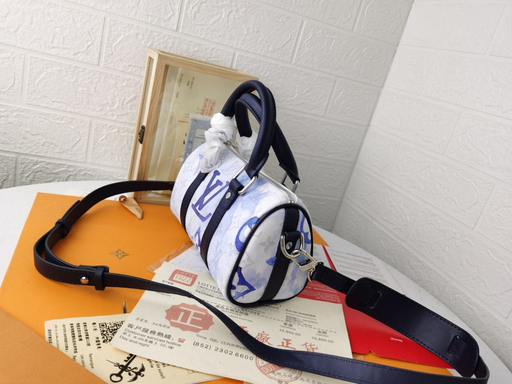 LV キーポル XS 21 モノグラム ウォーターカラー ブルー キャンバス