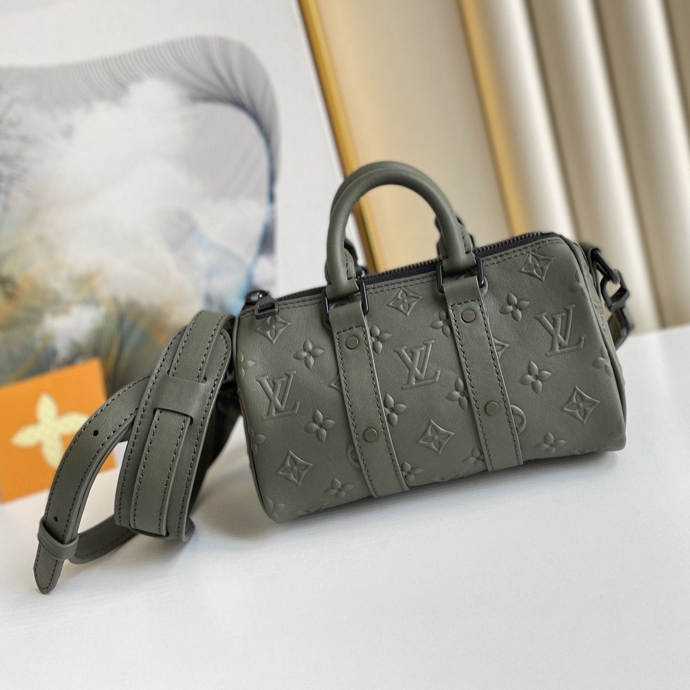 KEEPALL XS 21CM KAKI MONOGRAMME SCEAU