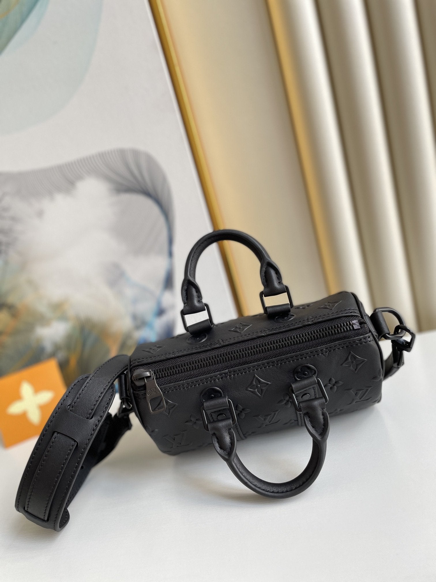 KEEPALL XS 21CM SCEAU MONOGRAMME NOIR