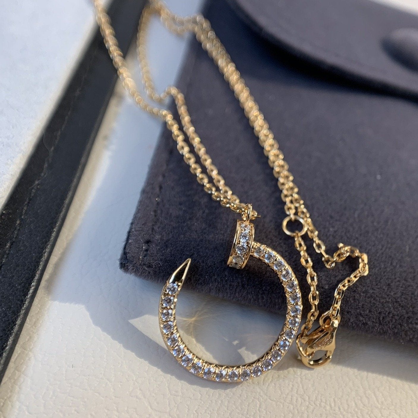 [Shinejoy]JUSTE NECKLACE PINK GOLD DIAMONDS