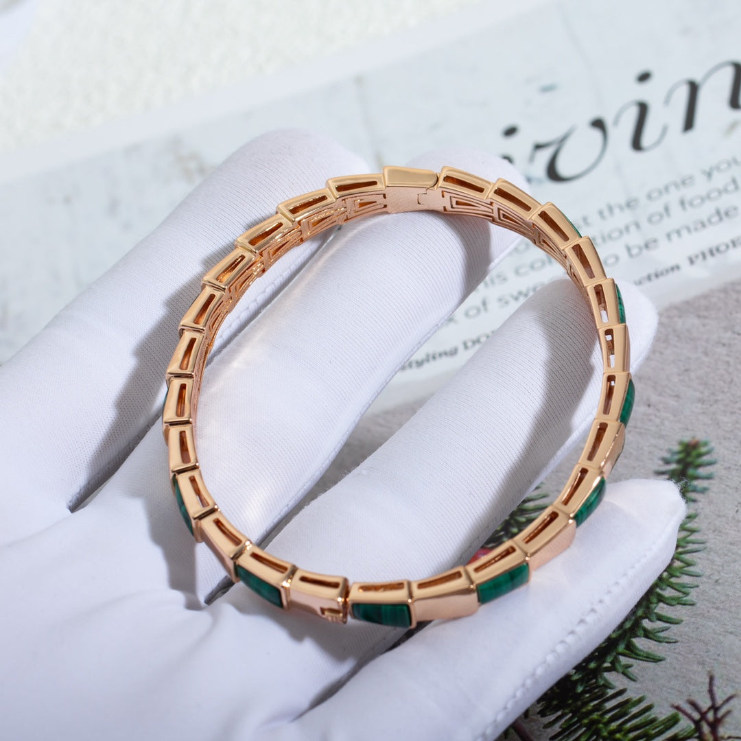 [Shinejoy]SERPENTI BRACELET PINK GOLD MALACHITE