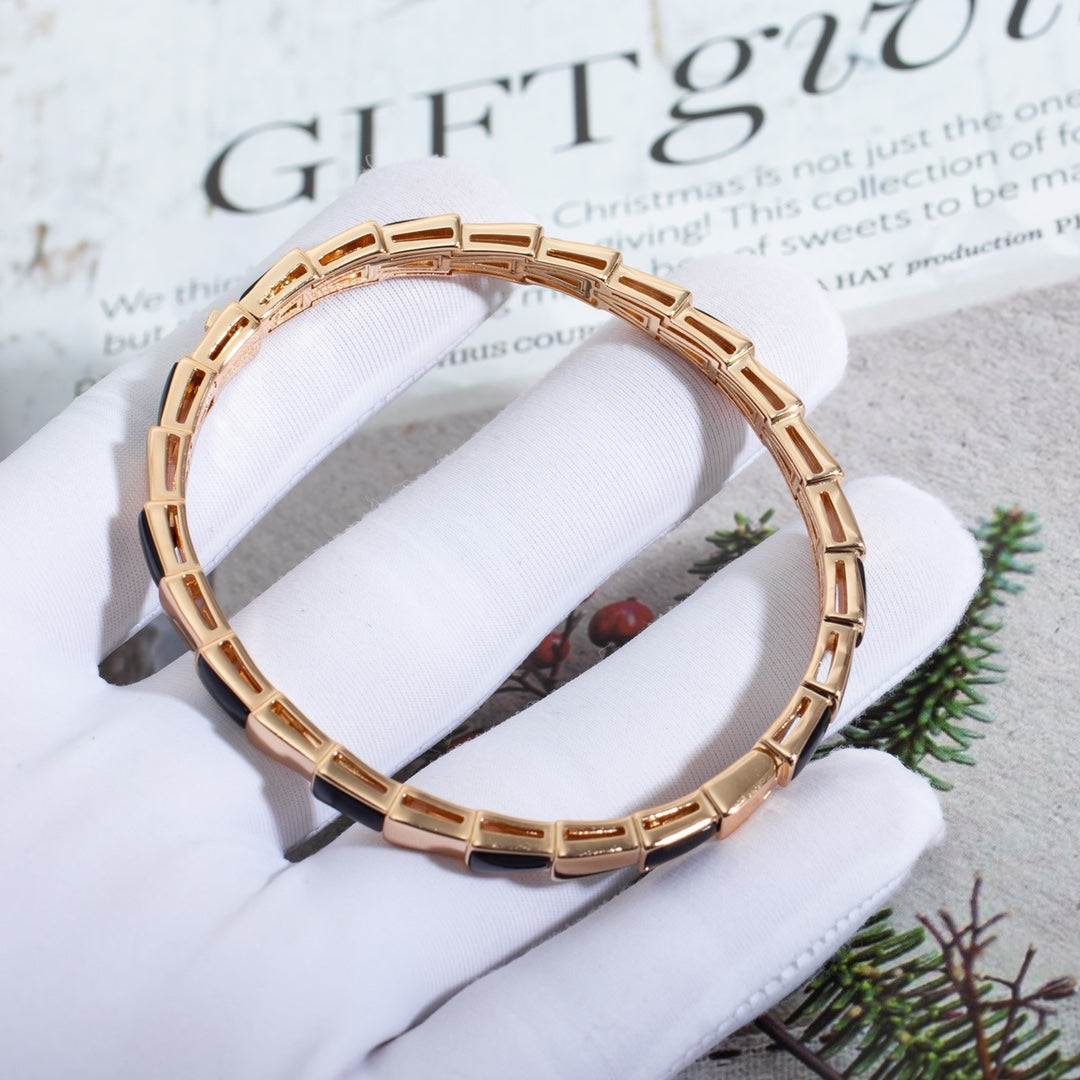[Shinejoy]SERPENTI BRACELET PINK GOLD ONYX