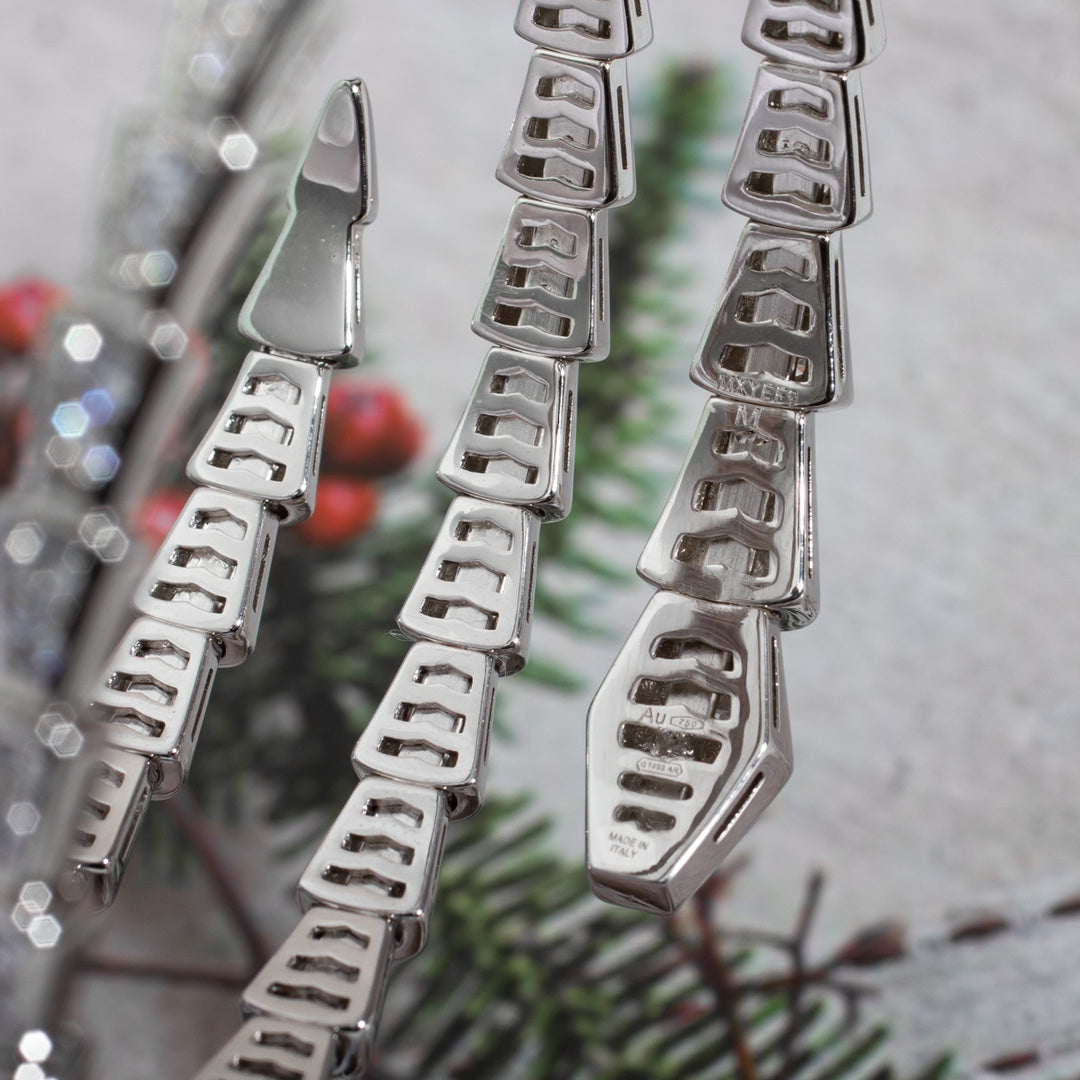 [Shinejoy]SERPENTI BRACELET SILVER DIAMOND DOUBLE ROW