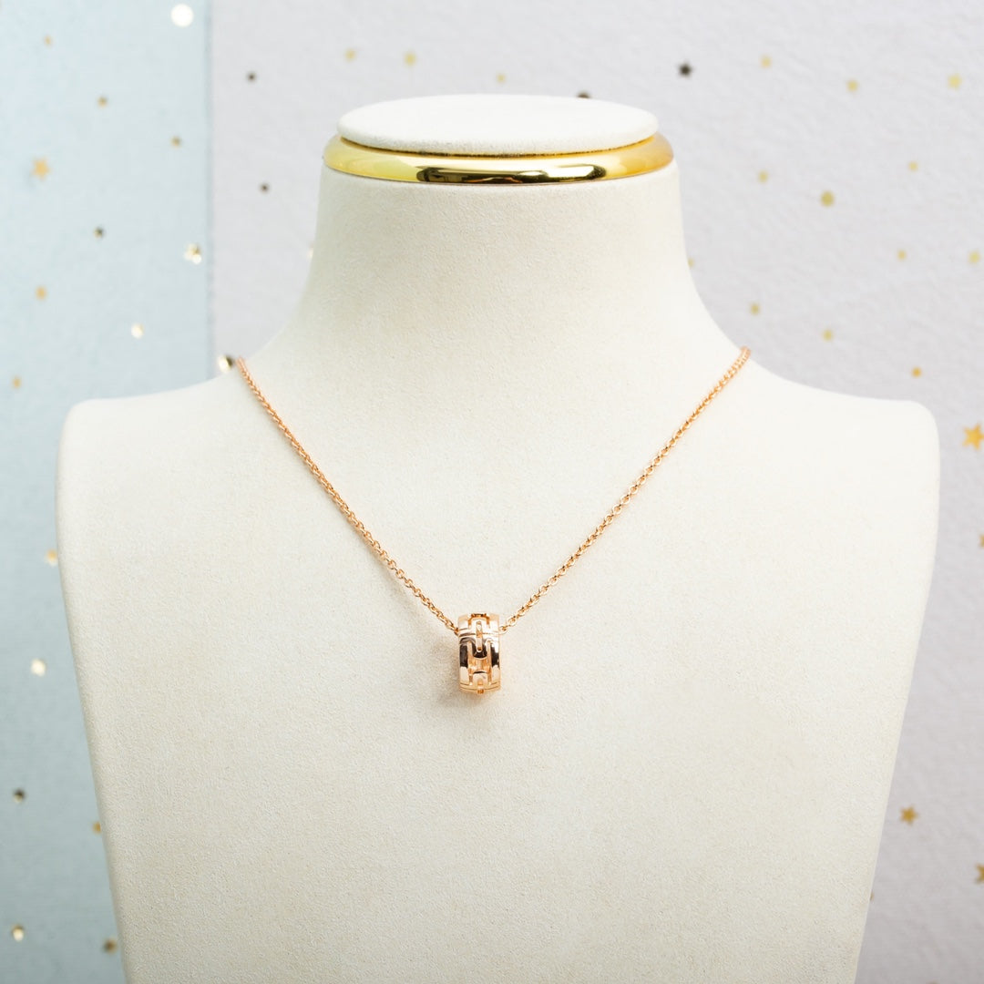 [Shinejoy]PARENTESI NECKLACE PINK GOLD
