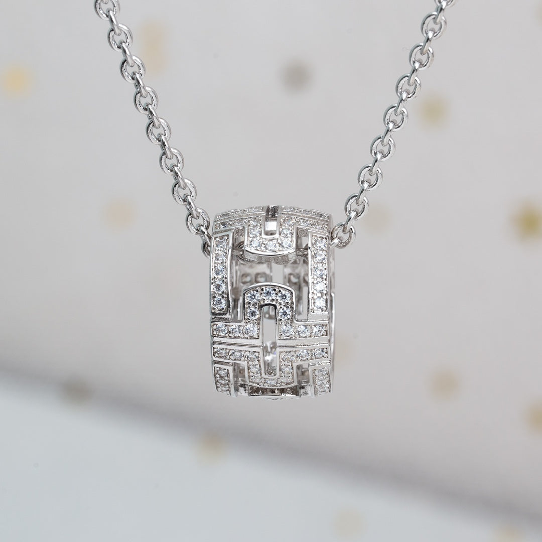 [Shinejoy]PARENTESI NECKLACE SILVER DIAMOND