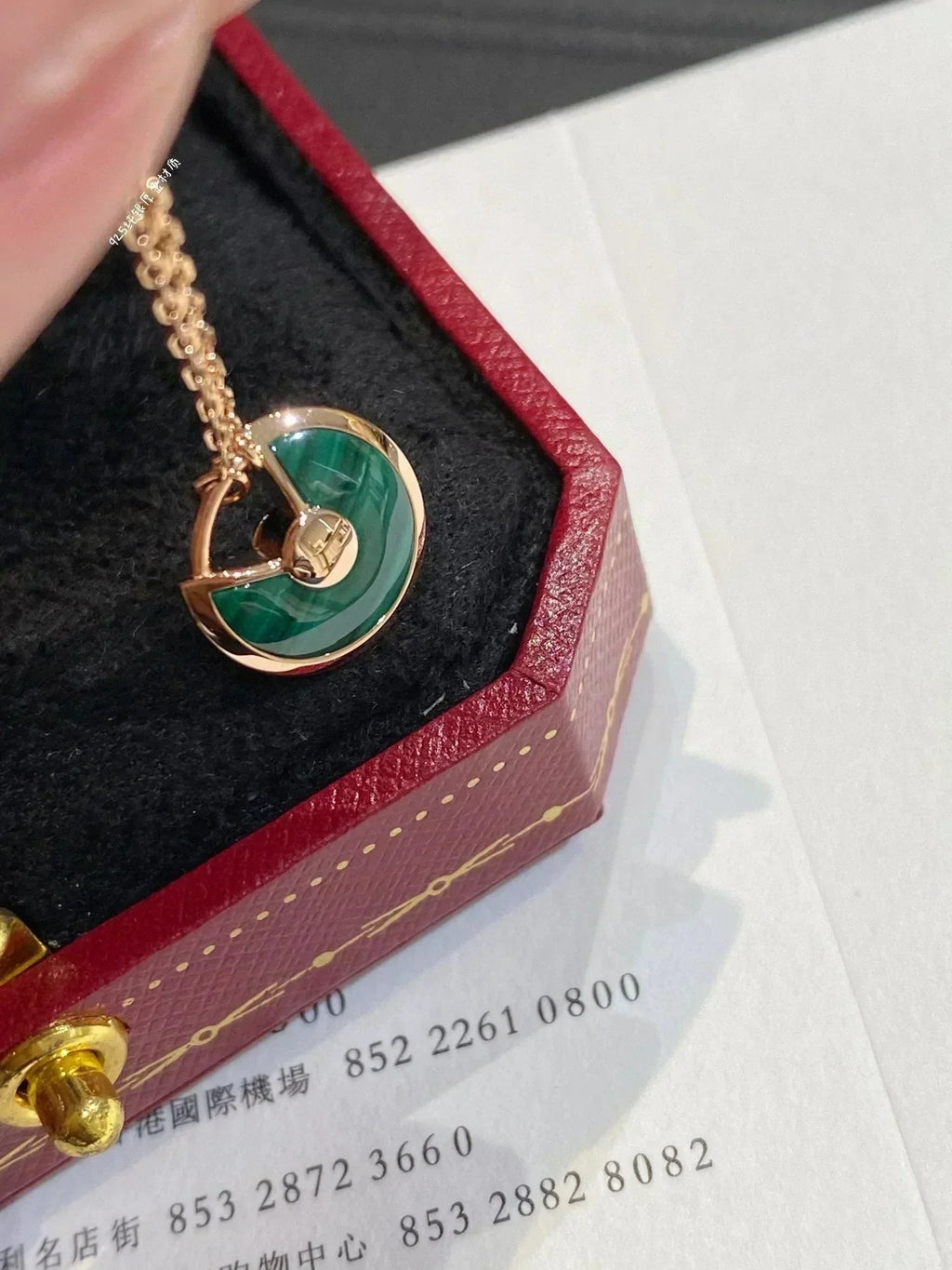 [Shinejoy]AMULETTE ROSE GOLD MALACHITE NECKLACE