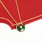 [Shinejoy]AMULETTE GOLD MALACHITE NECKLACE