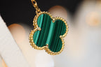 [Shinejoy]CLOVER EARRINGS GOLD MALACHITE DIAMOND 3 MOTIF