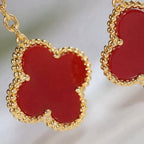 [Shinejoy]CLOVER  2 MOTIF  TIGER EYE CARNELIAN EARRINGS
