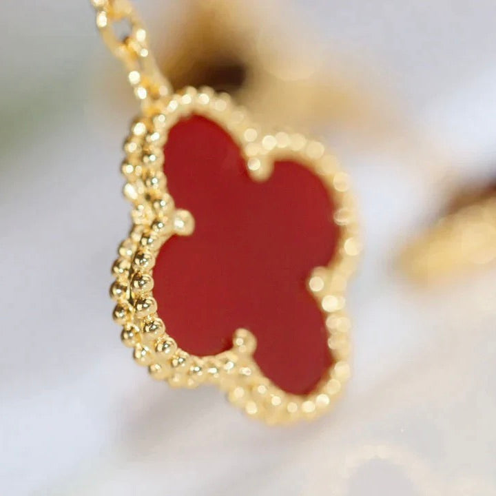 [Shinejoy]CLOVER  2 MOTIF  TIGER EYE CARNELIAN EARRINGS