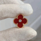 [Shinejoy]CLOVER MEDIUM 1 MOTIFS CARNELIAN  DIAMOND earrings