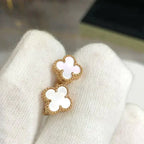 [Shinejoy]Boucles d'oreilles CLOVER MINI 9,5 mm blanches en nacre