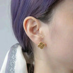 [Shinejoy]CLOVER MEDIUM 1 MOTIFS LASER EARRINGS
