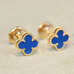[Shinejoy]CLOVER MINI 9.5MM TURQUOISE EARRINGS