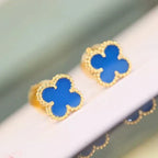 [Shinejoy]CLOVER MINI 9.5MM TURQUOISE EARRINGS