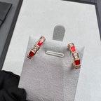 [Shinejoy]SERPENTI CARNELIAN PINK GOLD EARRINGS