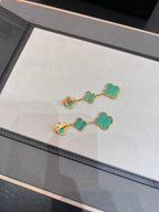 [Shinejoy]CLOVER MALACHITE 3 MOTIFS GOLD