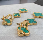 [Shinejoy]CLOVER MALACHITE 3 MOTIFS GOLD