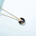 [Shinejoy] COLLIER AMULETTE OR, CORNAILIENNE ET ONYX