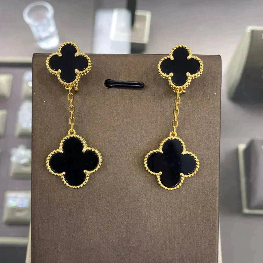 [Shinejoy]CLOVER 2 MOTIFS  EARRINGS (MULTIPLE CHOICESC