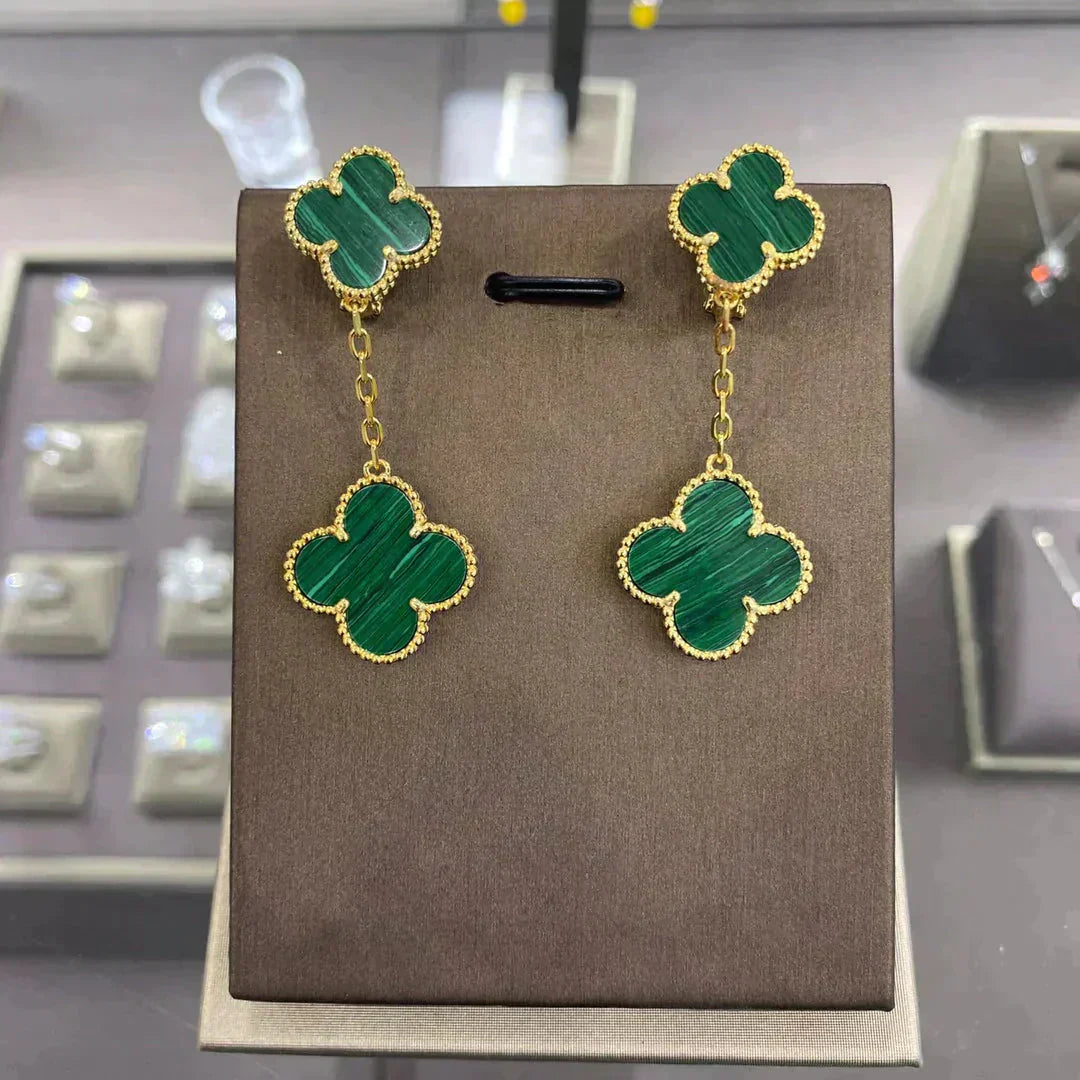 [Shinejoy]CLOVER 2 MOTIFS  EARRINGS (MULTIPLE CHOICESC