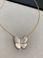 [Shinejoy]BUTTERFLY GOLD MOP DIAMOND NECKLACE