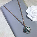 [Shinejoy]CLOVER 25MM GOLD DARK MOP BIG CLOVER NECKLACE