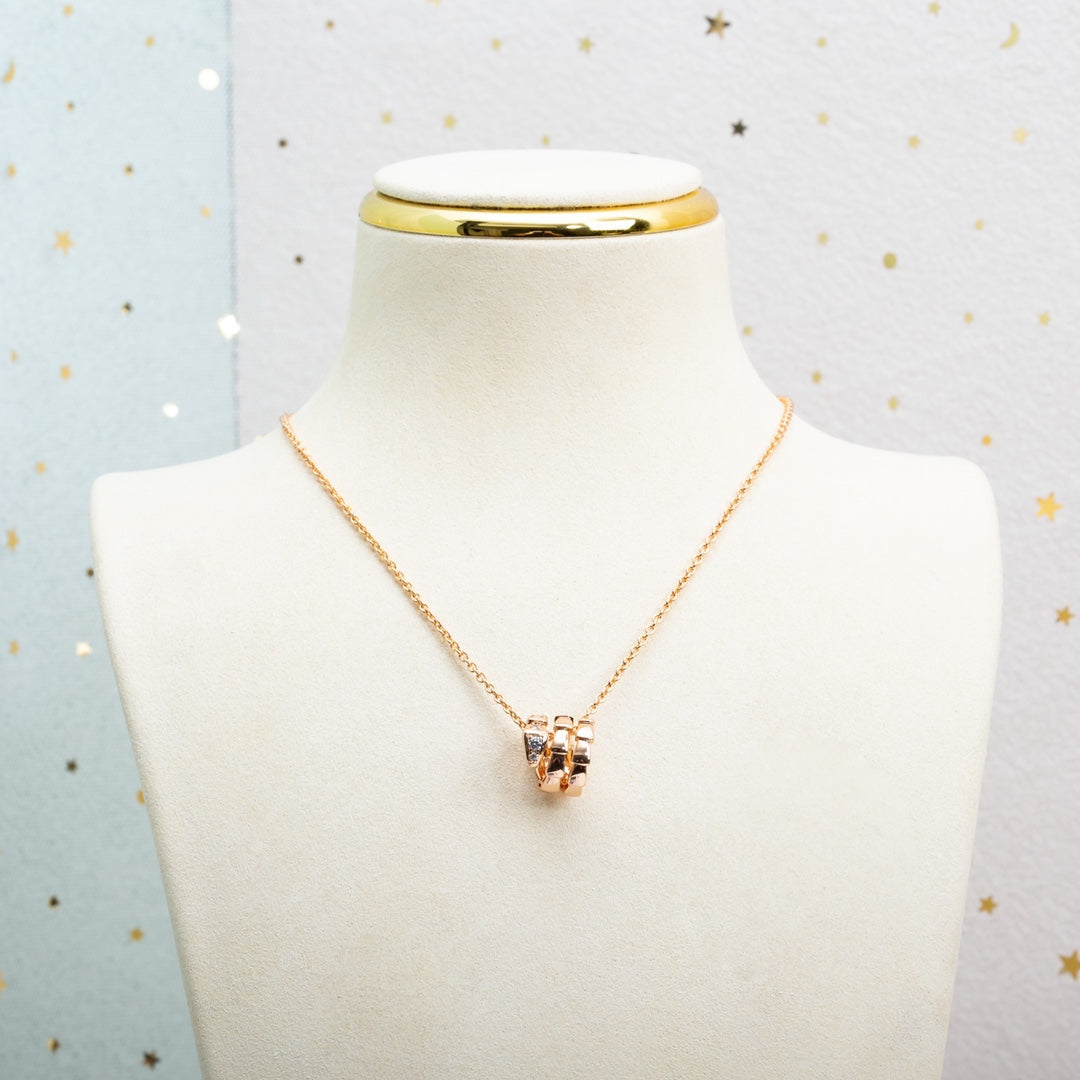 [Shinejoy]SERPENTI PINK GOLD NECKLACE DIAMOND