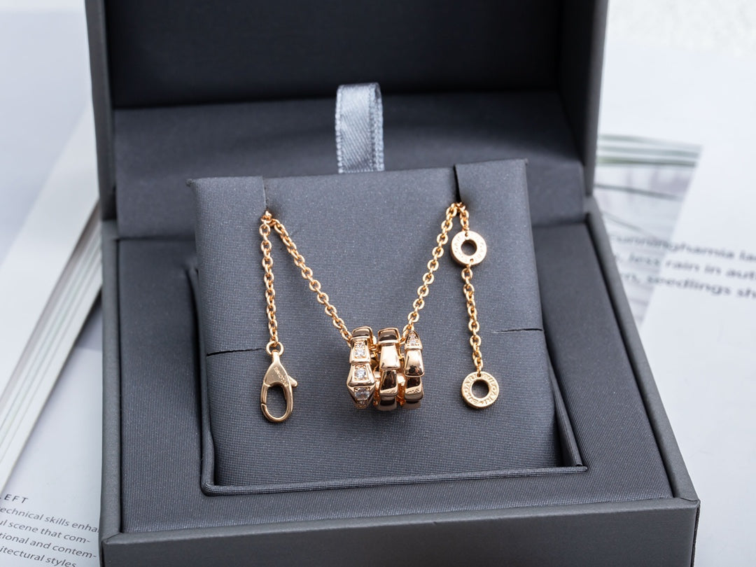 [Shinejoy]SERPENTI PINK GOLD NECKLACE DIAMOND