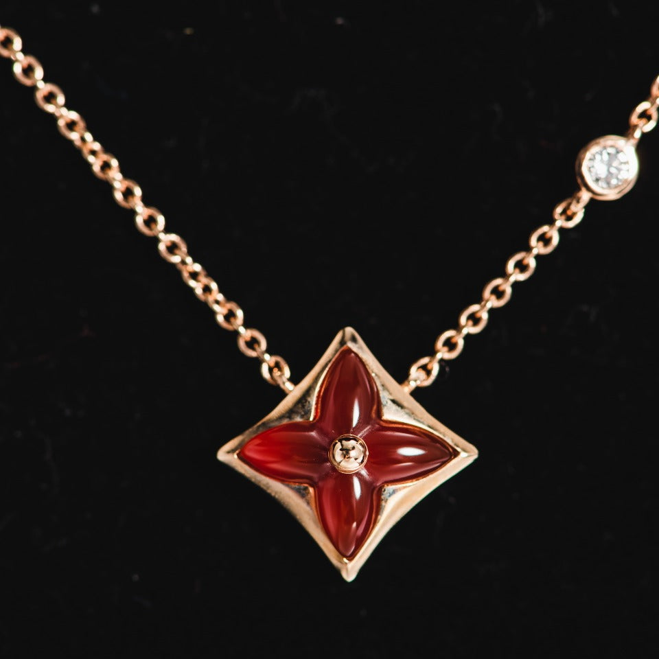 [Shinejoy]STAR NECKLACE PINK GOLD 1 DIAMOND