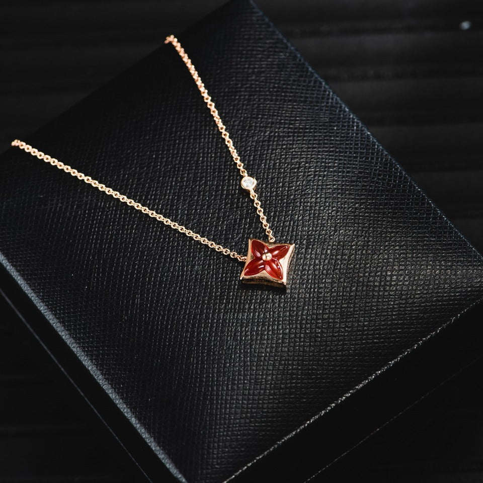[Shinejoy]STAR NECKLACE PINK GOLD 1 DIAMOND