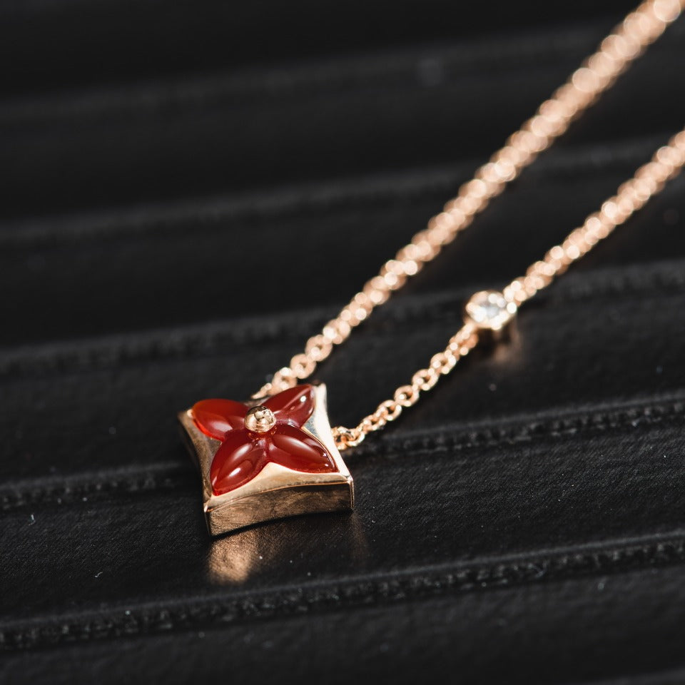 [Shinejoy]STAR NECKLACE PINK GOLD 1 DIAMOND