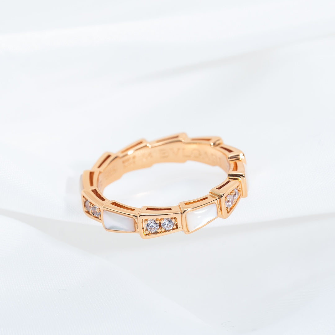[Shinejoy]SERPENTI RING PINK GOLD DIAMOND MOP 3MM