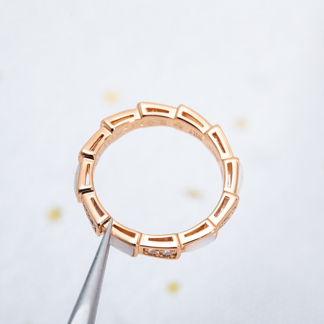 [Shinejoy]SERPENTI RING PINK GOLD DIAMOND MOP 3MM