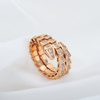 [Shinejoy]SERPENTI RING PINK GOLD DIAMOND DOUBLE ROW