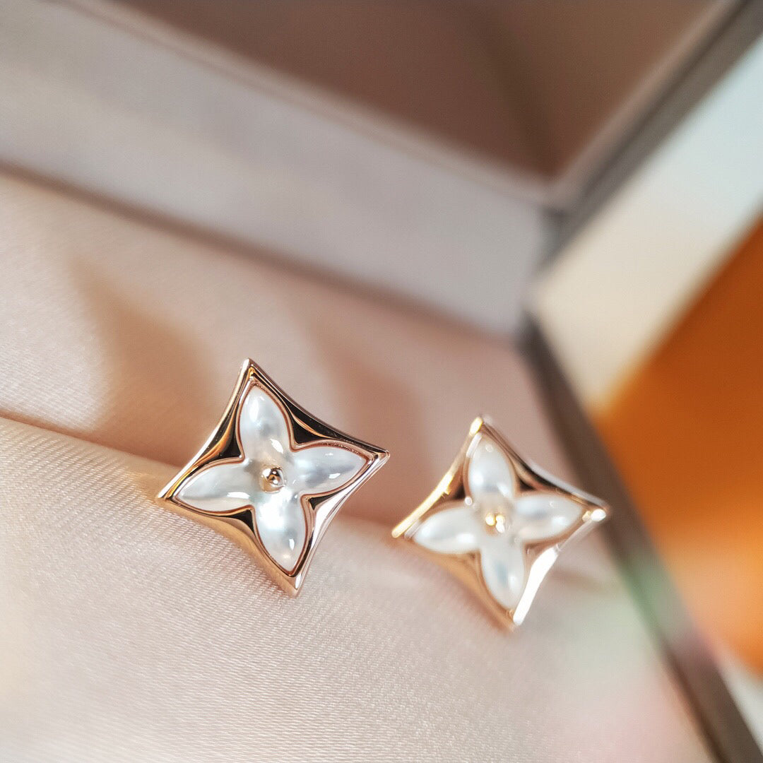 [Shinejoy]STAR MOP PINK GOLD EARRINGS