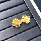 [Shinejoy]CLOVER MEDIUM 1 MOTIFS TIGER EYE EARRINGS