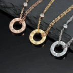 [Shinejoy]LOVE NECKLACE 16MM 2 DIAMONDS