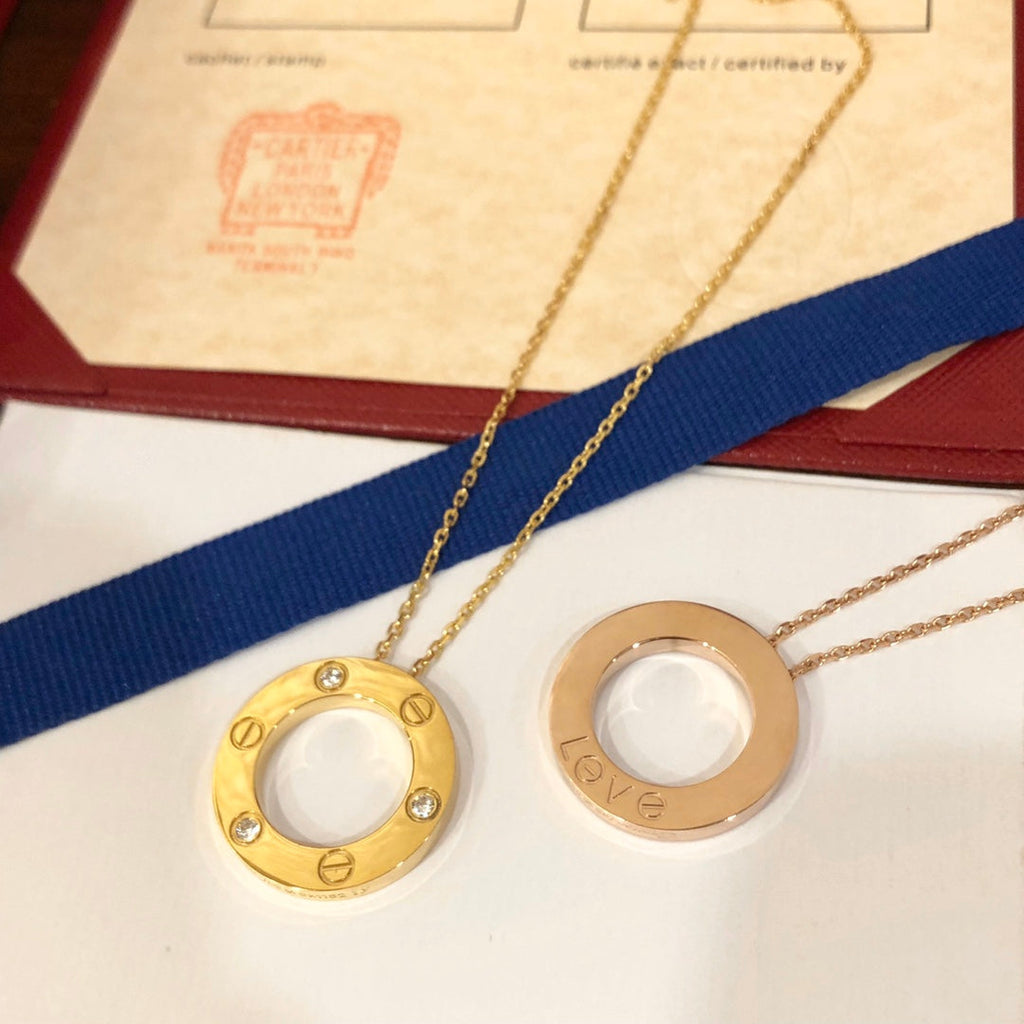 [Shinejoy]LOVE NECKLACE 16MM 3 DIAMONDS