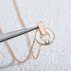 [Shinejoy]GARI NECKLACE PINK GOLD MOP