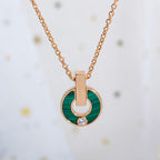 [Shinejoy]GARI NECKLACE PINK GOLD MALACHITE