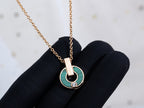 [Shinejoy]GARI NECKLACE PINK GOLD MALACHITE