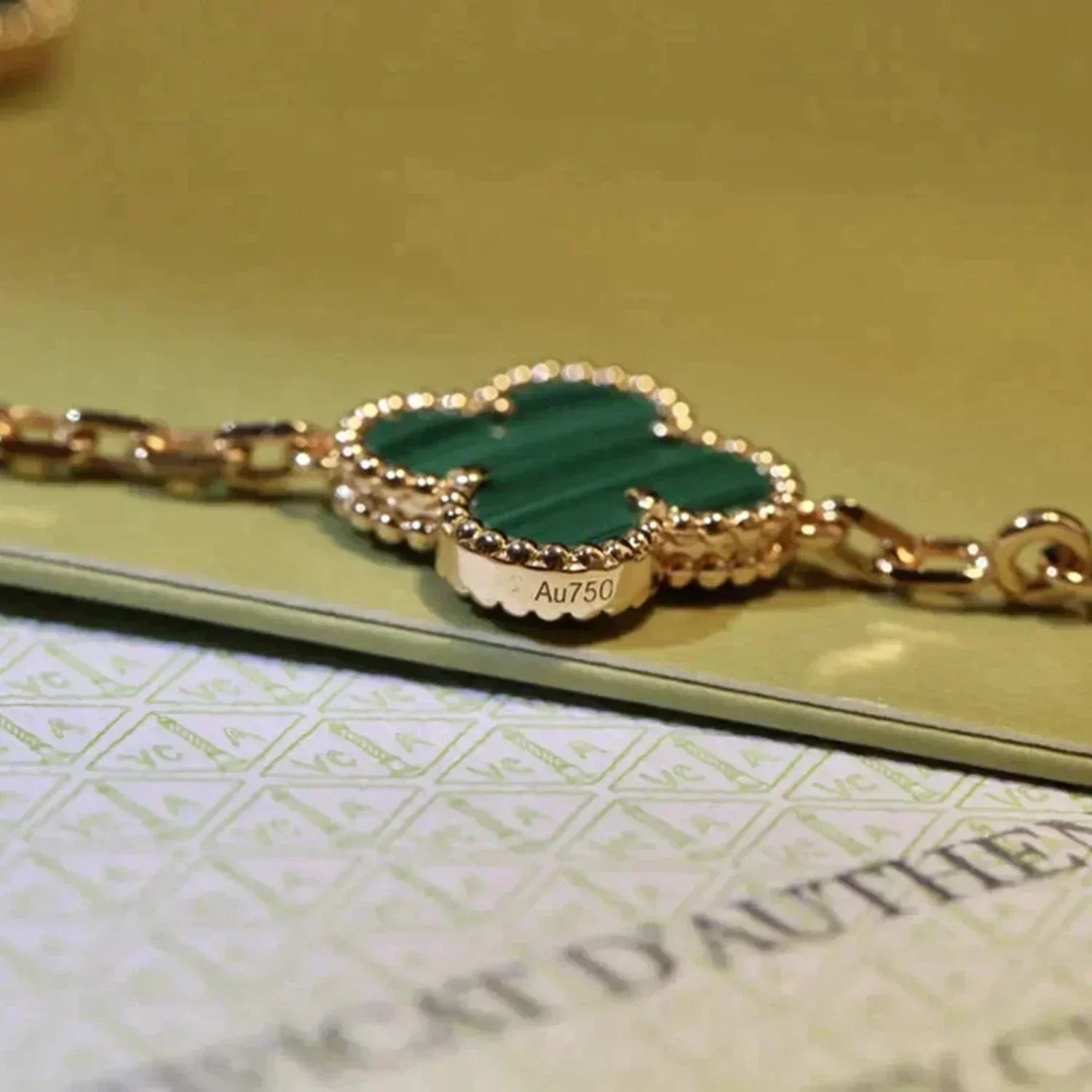 [⭐Shinejoy] CLOVER 5 MOTIF MALACHITE BRACELET COLLECTION