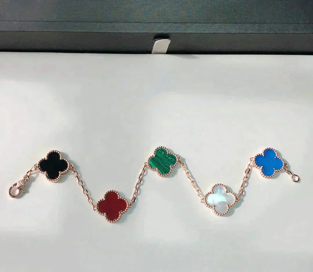 [⭐Shinejoy]CLOVER 5 MOTIFS MULTICOLOR BRACELET