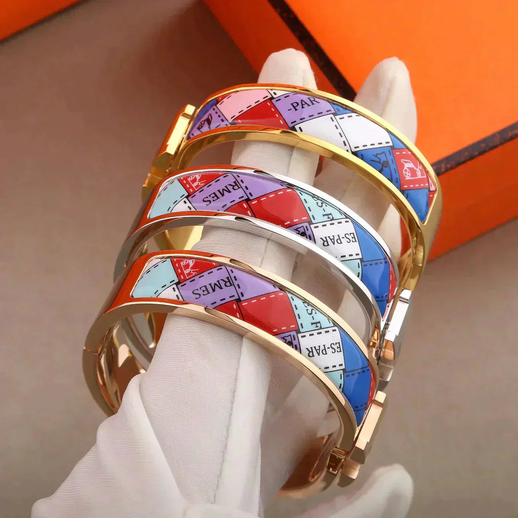 [Shinejoy]H BRACELET DOTTED BORDER 12MM