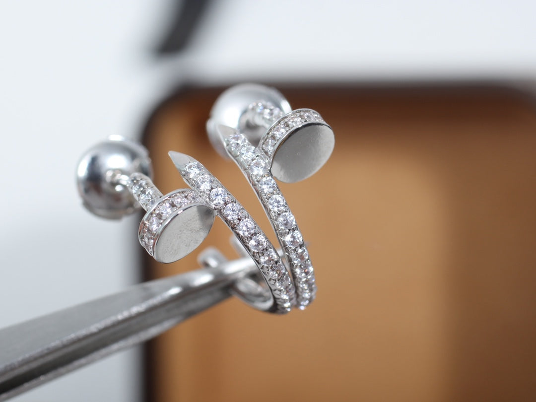 [Shinejoy]JUSTE EARRINGS 12.75MM SILVER DIAMOND